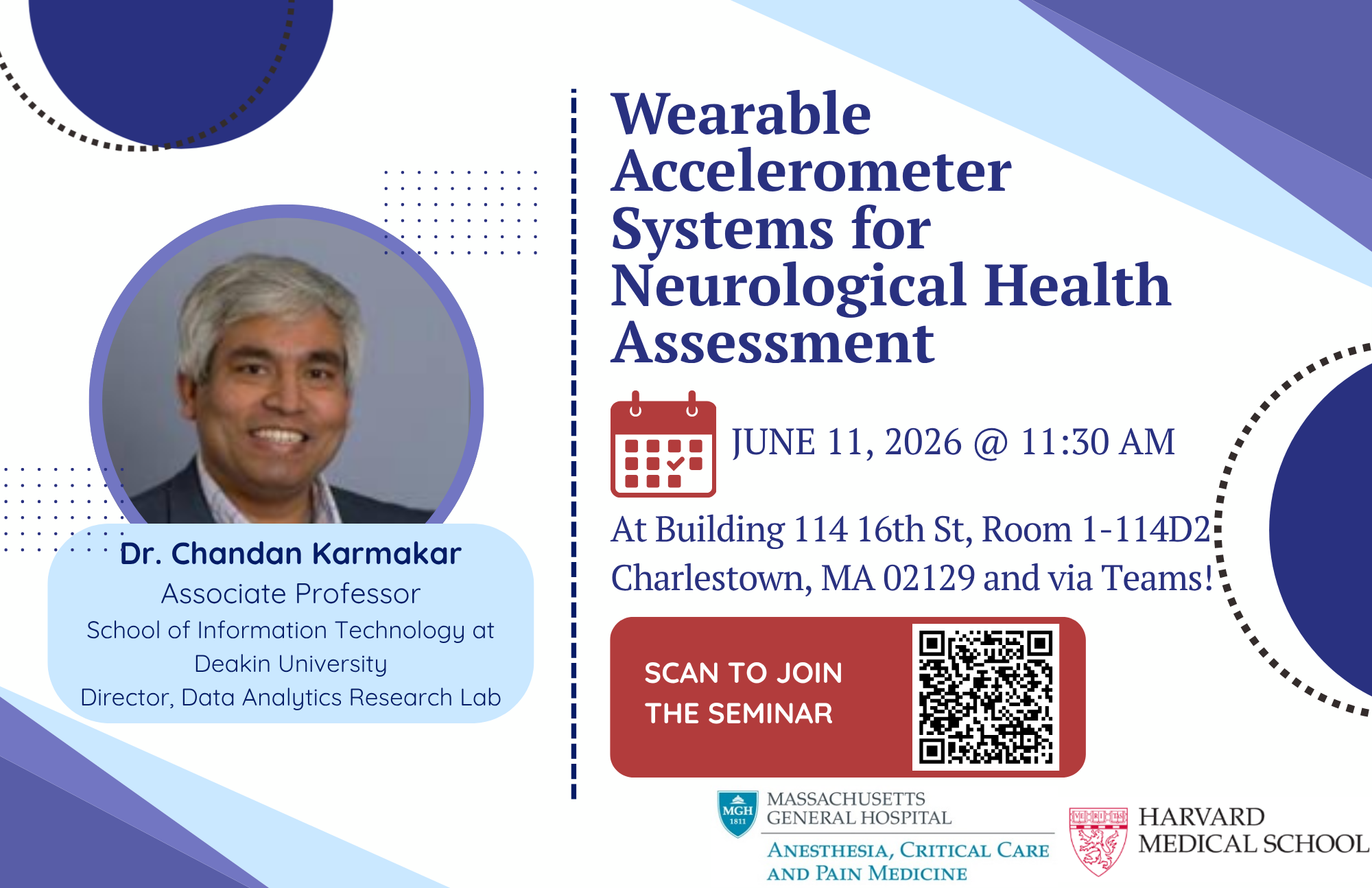 Seminar: Dr. Chandan Karmakar on Wearable Accelerometer Systems